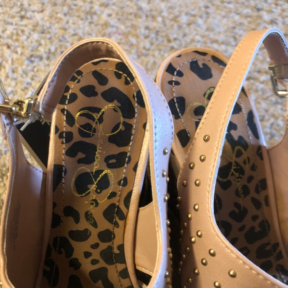 Jessica Simpson Pink and Black Wedges - Picture 4 of 6